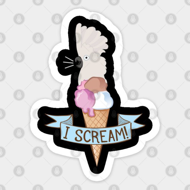 Umbrella Cockatoo Ice Cream Parrot Sticker by Einstein Parrot