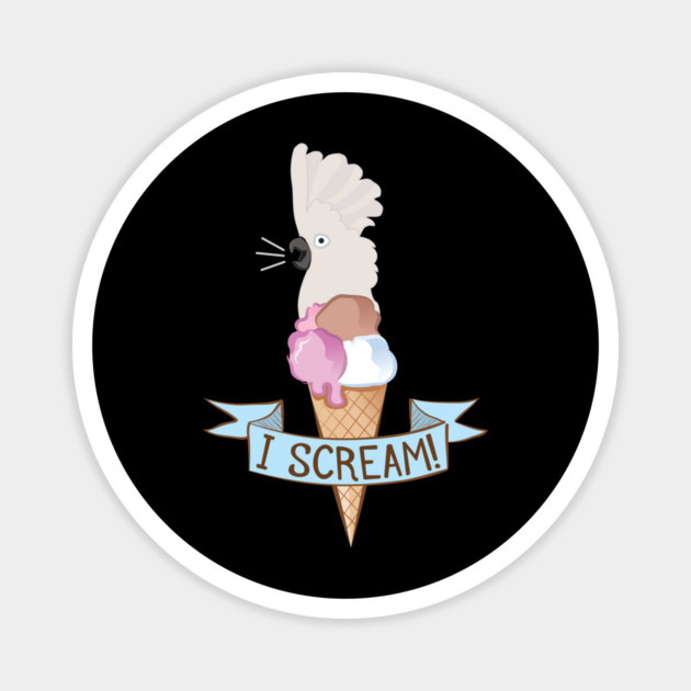 Umbrella Cockatoo Ice Cream Parrot Magnet by Einstein Parrot