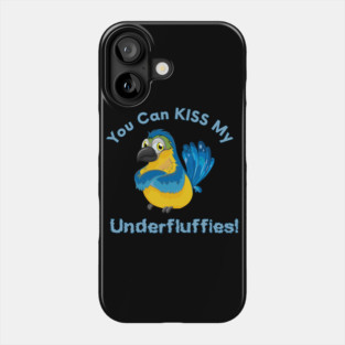 Blue Gold Macaw Parrot Kiss Underfluffies Phone Case