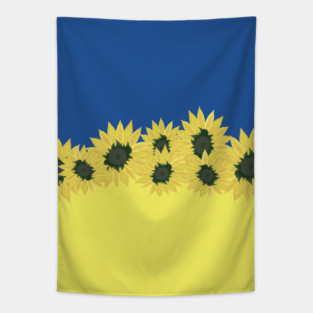 Flag of Ukraine with sunflowers Tapestry