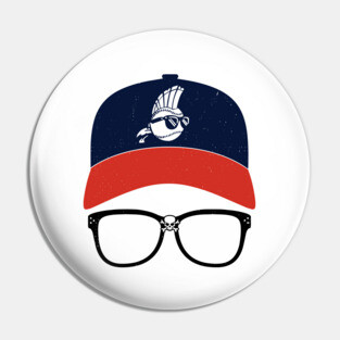 Ricky Vaughn Major League - vintage glasses and hat Pin