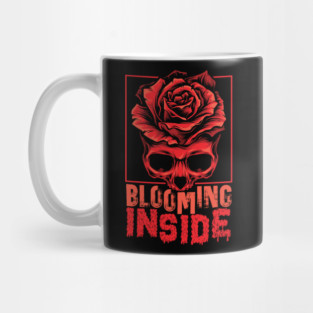 Blooming Inside Halloween Skull Mug