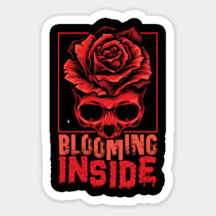 Blooming Inside Halloween Skull Sticker