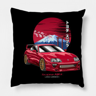 Toyota Supra MK4 Back Print Pillow