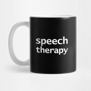 Speech Therapy Minimal Typography White Text Mug