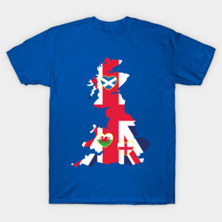 Flags Map Of Great Britain T-Shirt