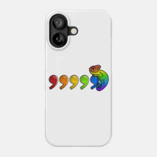 Comma Chameleon - rainbow Phone Case