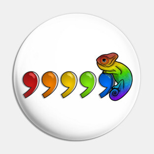 Comma Chameleon - rainbow Pin