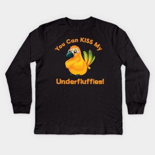 Sun Conure Parrot Kiss Underfluffies Kids Long Sleeve T-Shirt