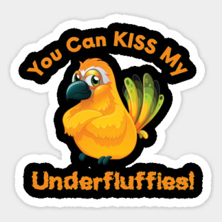 Sun Conure Parrot Kiss Underfluffies Sticker