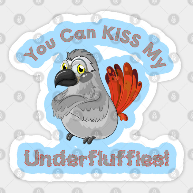 African Grey Parrot Kiss Underfluffies Sticker by Einstein Parrot