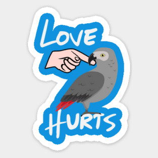 Love Hurts African Grey Parrot Biting Finger Magnet