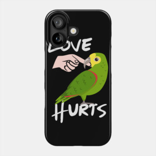 Love Hurts Yellow Headed Amazon Parrot Biting Finger Phone Case