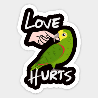 Love Hurts Yellow Headed Amazon Parrot Biting Finger Magnet