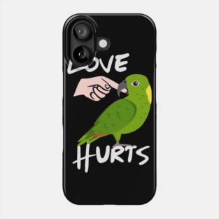 Love Hurts Yellow Naped Amazon Parrot Biting Finger Phone Case