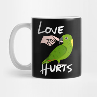 Love Hurts Yellow Naped Amazon Parrot Biting Finger Mug