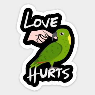 Love Hurts Yellow Naped Amazon Parrot Biting Finger Magnet
