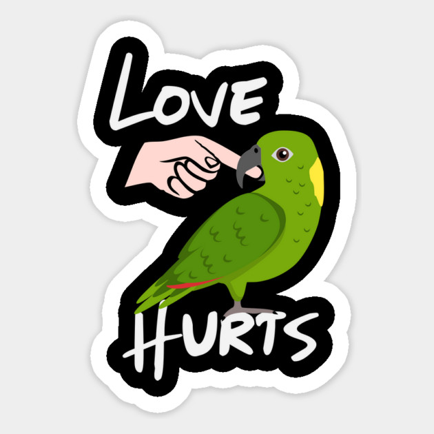 Love Hurts Yellow Naped Amazon Parrot Biting Finger Magnet by Einstein Parrot