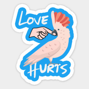 Love Hurts Moluccan Cockatoo Parrot Biting Finger Magnet