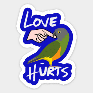 Love Hurts Senegal Parrot Biting Finger Magnet