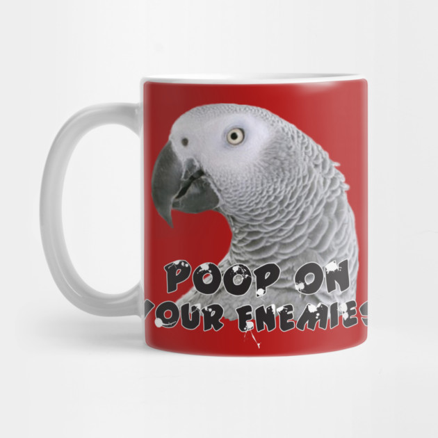African Grey Parrot Poop on Enemies by Einstein Parrot