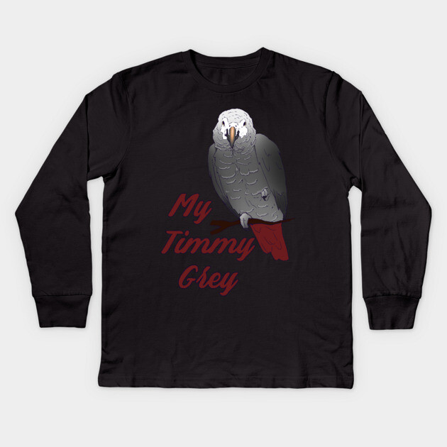 Timneh African Grey Parrot Timmy Kids Long Sleeve T-Shirt by Einstein Parrot