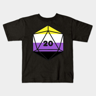 D20 - Nonbinary Pride Dice Kids T-Shirt
