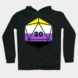 D20 - Nonbinary Pride Dice Hoodie