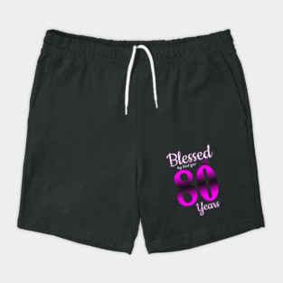 Blessed by God for 80 Years Old 80th Birthday Gifts Crown Shorts