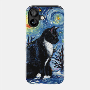 Winter Night - Tuxedo Cat Phone Case