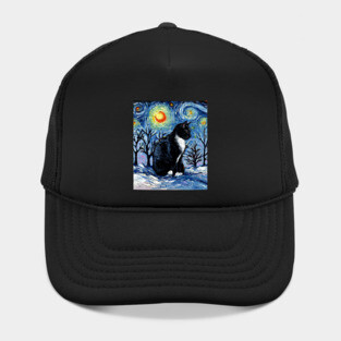 Winter Night - Tuxedo Cat Hat