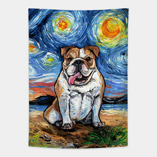 Bulldog Night 2 Tapestry