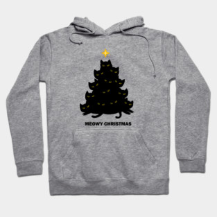 Merry Meowy Christmas Cat Tree Xmas Kitten Hoodie