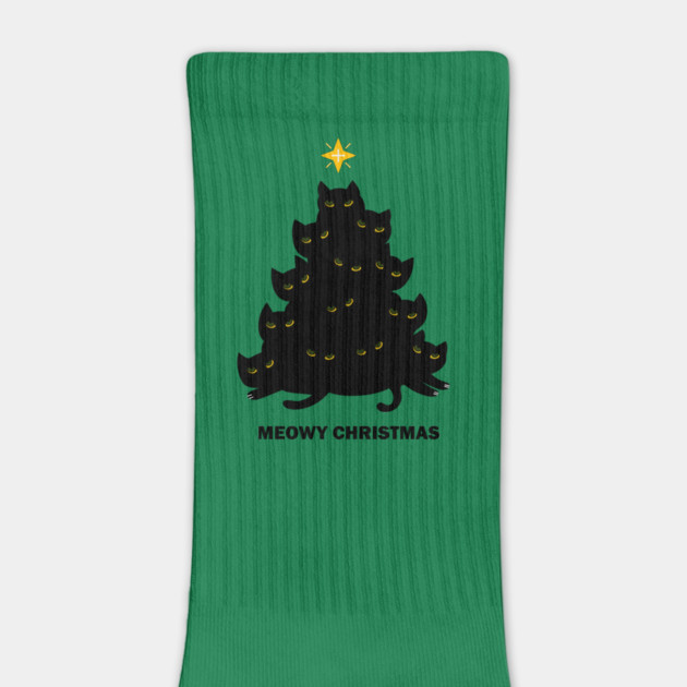 Merry Meowy Christmas Cat Tree Xmas Kitten by logiamerch