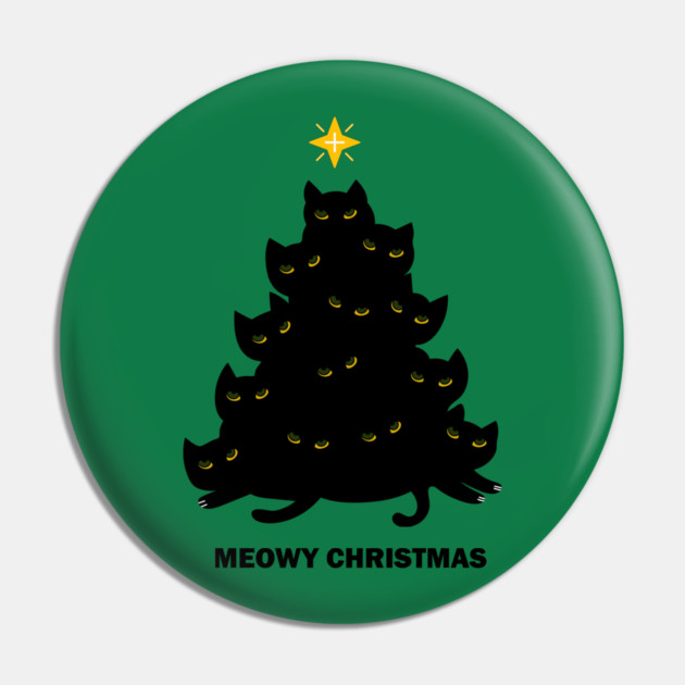 Merry Meowy Christmas Cat Tree Xmas Kitten Pin by logiamerch