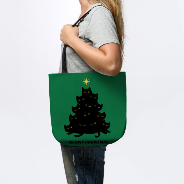 Merry Meowy Christmas Cat Tree Xmas Kitten by logiamerch