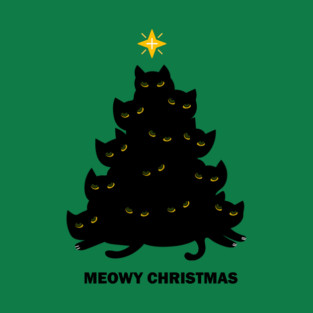 Merry Meowy Christmas Cat Tree Xmas Kitten T-Shirt