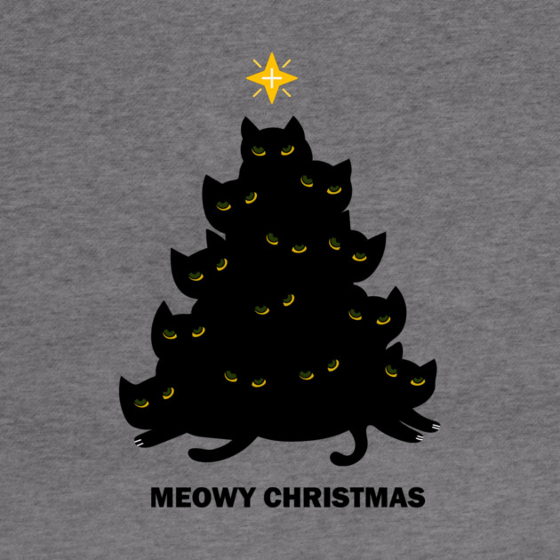 Merry Meowy Christmas Cat Tree Xmas Kitten by logiamerch