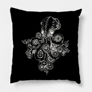 Retro Futurism Steampunk Adventure Octopus 2 Pillow