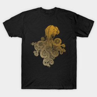 Retro Futurism Steampunk Adventure Octopus 3 T-Shirt