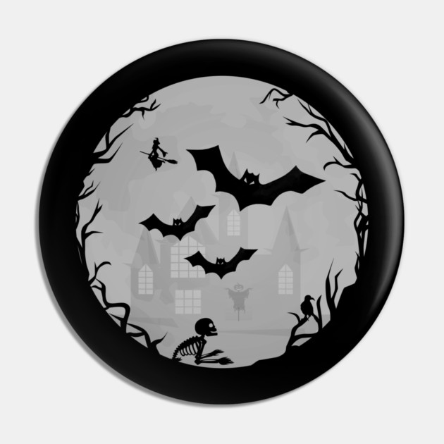 Spooky Halloween Bats Scene Cheeky Witch® Pin by Cheeky Witch