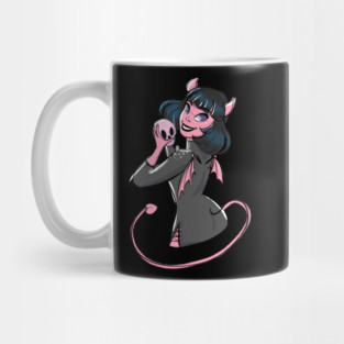 Devil girl with skull Mug