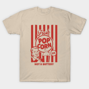 Fresh Popcorn Sign Costume for Halloween Funny Retro Vintage T-Shirt