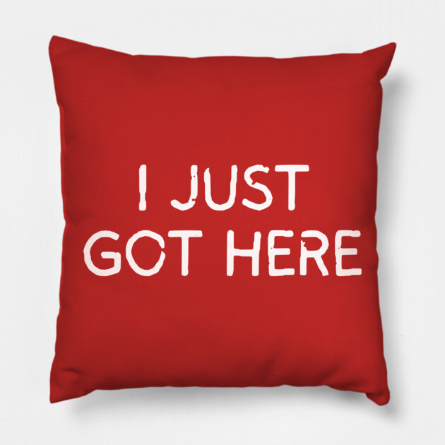 I Just Got Here Pillow by Litehouse Tees