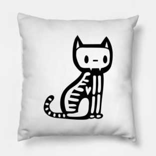 Halloween skeleton cat Pillow