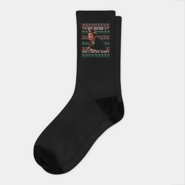 Christmas Vacation - Aunt Bethany Did I Just Break Wind funny ugly sweater Socks by Kuchisabishii