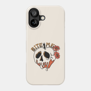 Bite Me Floral Skull Phone Case