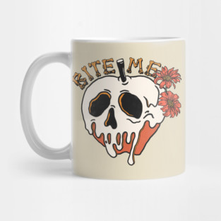 Bite Me Floral Skull Mug