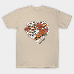 Dead Inside Floral Skeleton Halloween T-Shirt