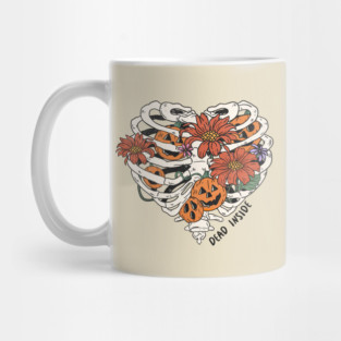 Dead Inside Floral Skeleton Halloween Mug
